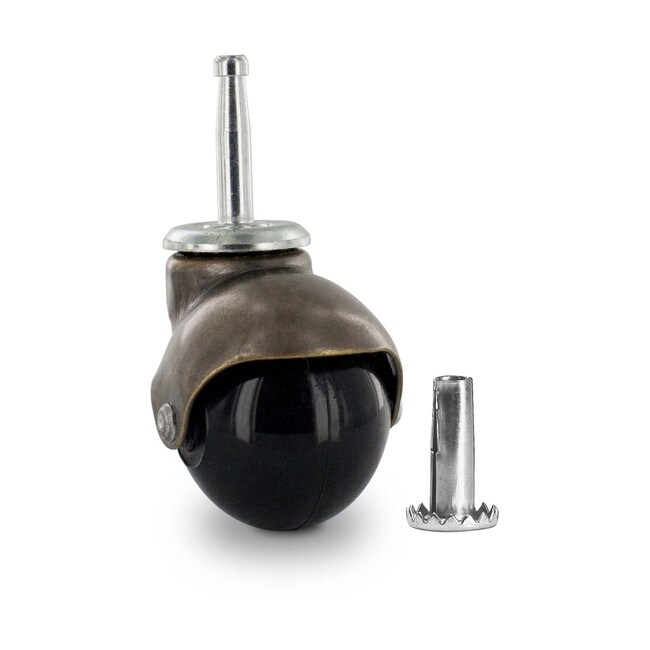 Swivel Hooded Ball Furniture Caster | 5/16in x 1-1/2in Long Gripneck Stem with Metal Socket
