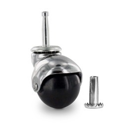 Swivel Hooded Ball Furniture Caster | 5/16in x 1-1/2in Long Gripneck Stem with Metal Socket