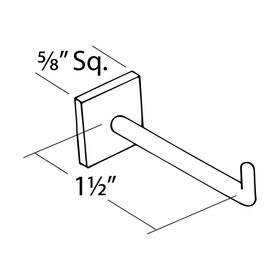 1/8" Clear Polyester Round Hook 1 1/2" Long Glue On