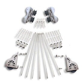 Swivel Rolling Ladder Kit | With Brake For 8ft Ladder | Satin Nickel Finish