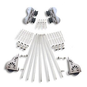 Swivel Rolling Ladder Kit | With Brake For 8ft Ladder | Satin Nickel Finish