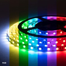 10mm Wide LED Tape Flexible Strip Lighting | 5050 Chip RGB | 200-500 Lumens Per Foot 12V IP20 UL | 8.25ft Roll