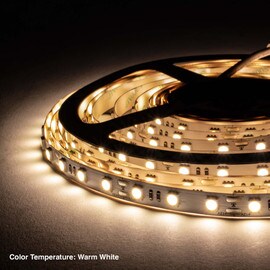 10mm Wide LED Tape Flexible Strip Lighting | Warm White (2700K-3500K) |200-500 Lumens Per Foot 12V IP20 UL | 8.25ft Roll