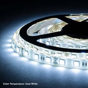 10mm Wide LED Tape Flexible Strip Lighting | 5050 Chip Cool White (5700K-8700K) | 200-500 Lumens Per Foot 12V IP65 UL | 16.4ft Roll