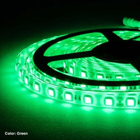 10mm Wide LED Tape Flexible Strip Lighting | 5050 Chip Green | 200-500 Lumens Per Foot 12V IP65 UL | 16.4ft Roll
