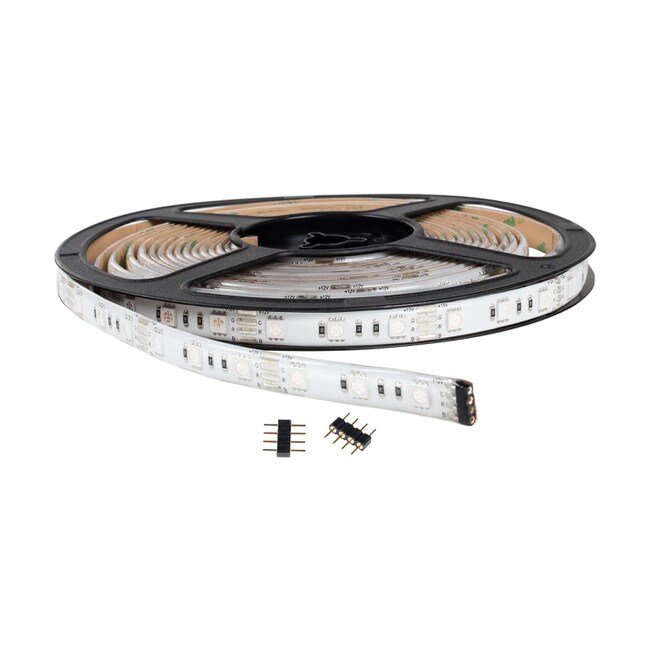 10mm Wide LED Tape Flexible Strip Lighting | 5050 Chip RGB | 200-500 Lumens Per Foot 12V IP20 UL | 8.25ft Roll