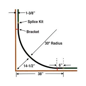 Satin Nickel 90 Degree Inside Corner for Rolling Ladder 5' Length