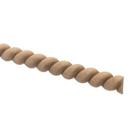 1/2in W | Premium Half Round Accent Rope Moulding with Left Twist | 8ft Length