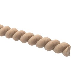 3/4in W | Premium Half Round Accent Rope Moulding with Left Twist | 8ft Length