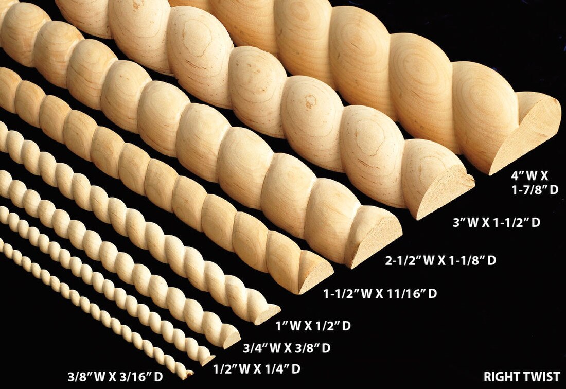 1in W | Premium Half Round Accent Rope Moulding | 8ft Length