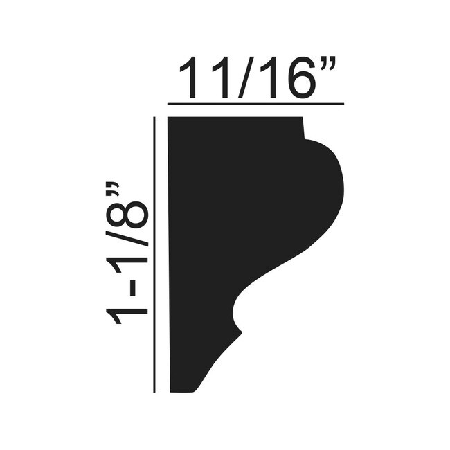 1-1/8in H x 11/16in Proj | Primed White High Impact Polystyrene Panel Moulding