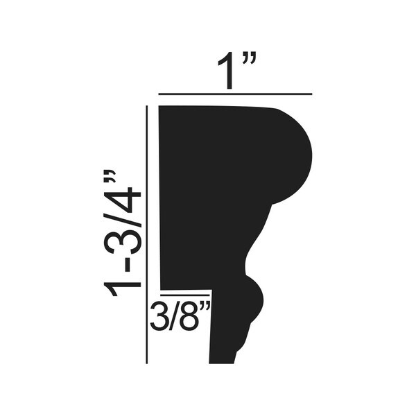 1-3/4in H x 1in Proj | High Impact Polystyrene | Cap and Backband Moulding