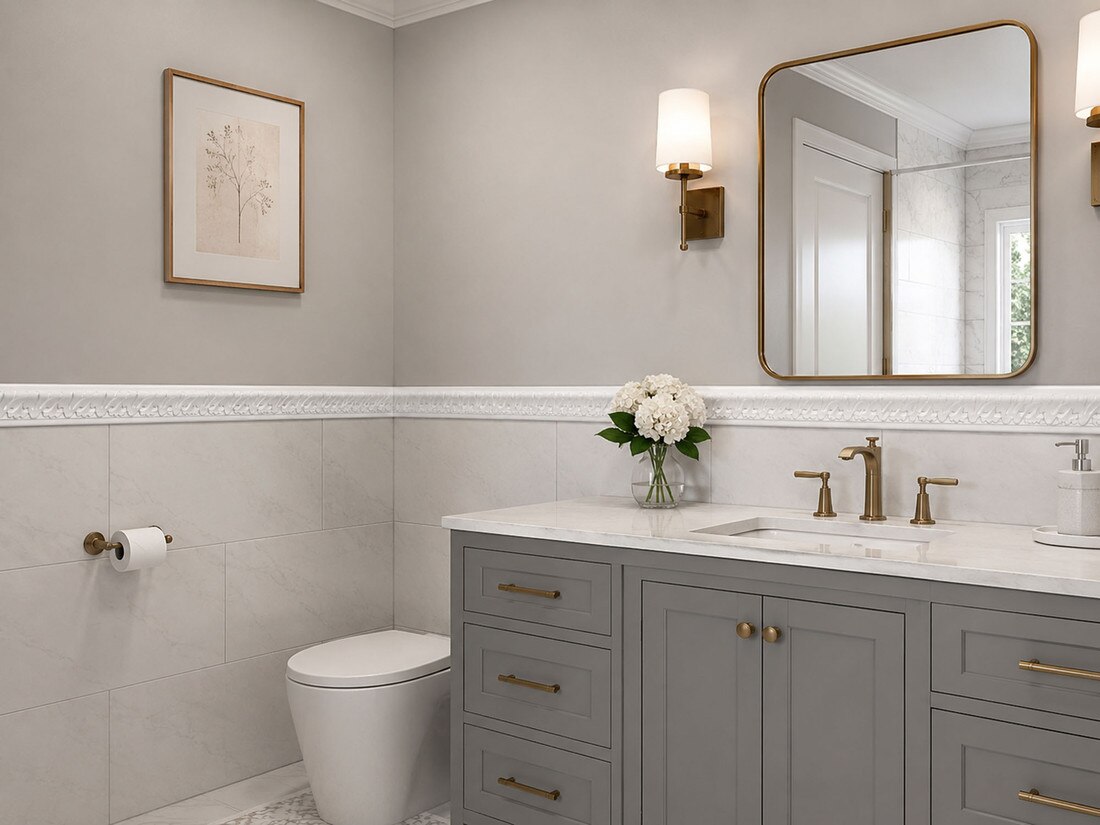 1-3/8in H x 7/8in Proj | Primed White High Impact Polystyrene Panel Moulding