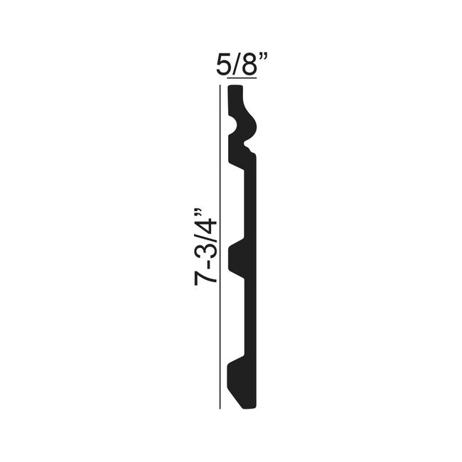 Vinyl Baseboard 7-3/4in High x 5/8in Proj | ZZ-RPS-4870
