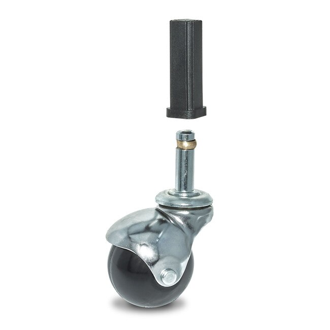 Square Reinforced Thermoplastic Caster Socket for 7/16” Friction Ring Stem Fits 3/4" x 16 Gauge