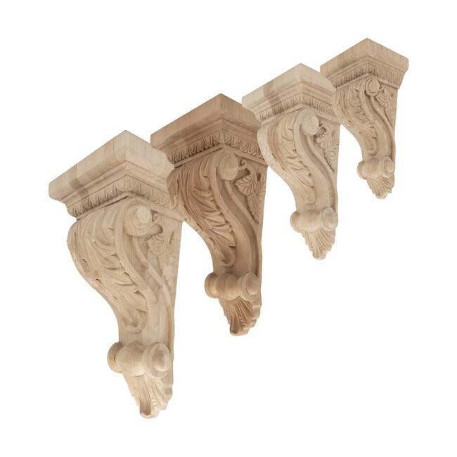 Hand Carved Unfinished | Solid North American Hardwood Corbel | RWC03 Series