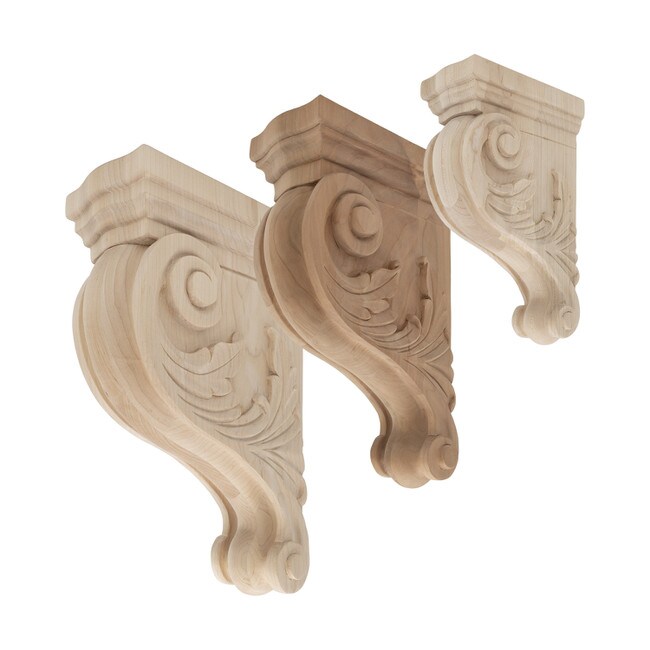 Hand Carved Unfinished | Solid North American Hardwood Corbel | RWC301 Series