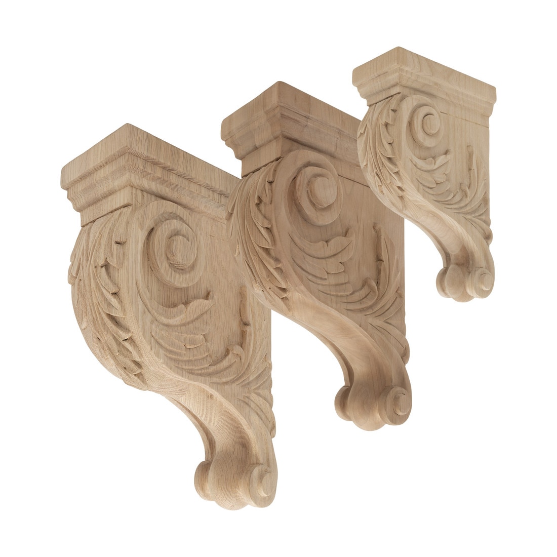 Hand Carved Unfinished | Solid North American Hardwood Corbel | RWC304 Series