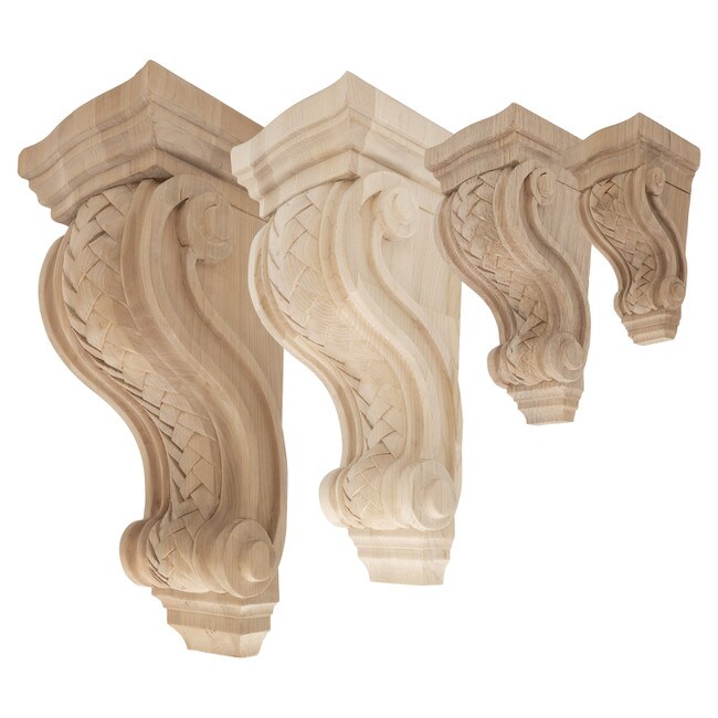 Hand Carved Unfinished | Solid North American Hardwood Corbel | RWC307 Series