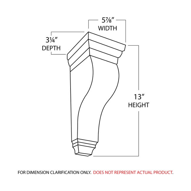 Unfinished | Solid North American Hardwood Corbel | RWC328 Series