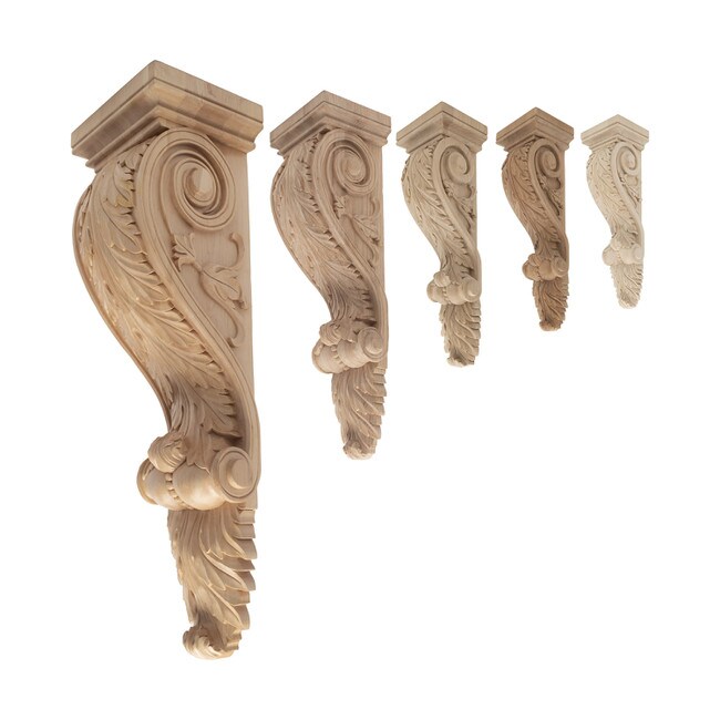 Hand Carved Unfinished | Solid North American Hardwood Corbel | RWC331 Series