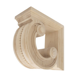Hand Carved Unfinished | Solid North American Hardwood Corbel | RWC337 Series