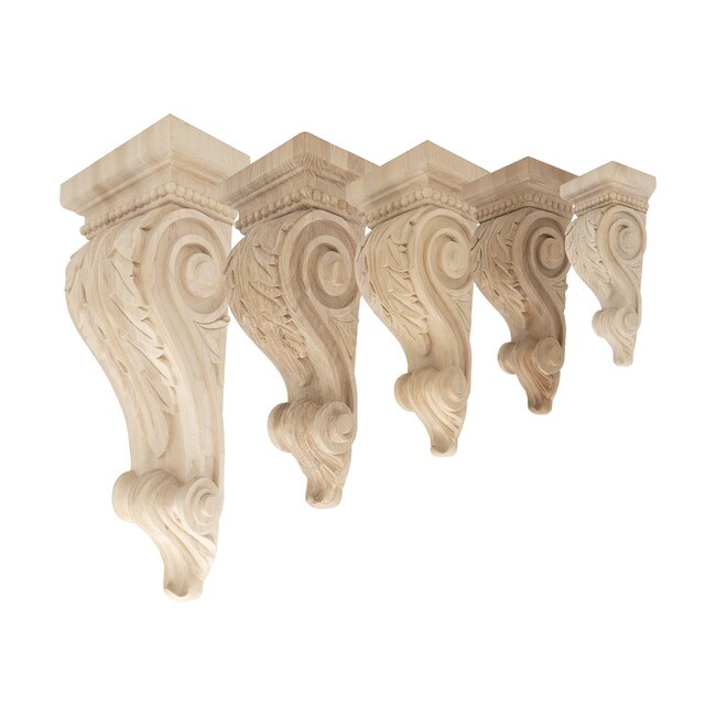 Hand Carved Unfinished | Solid North American Hardwood Corbel | RWC349 Series