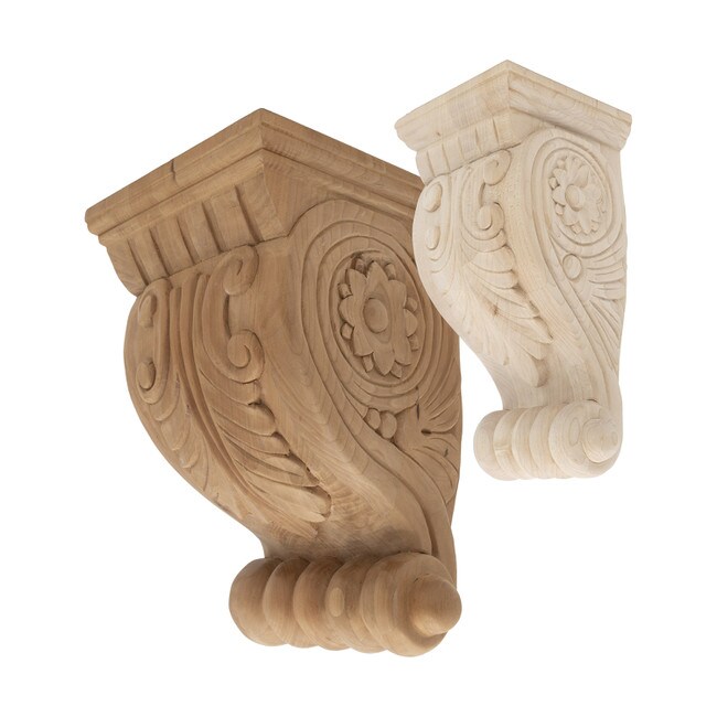Hand Carved Unfinished | Solid North American Hardwood Corbel | RWC34 Series