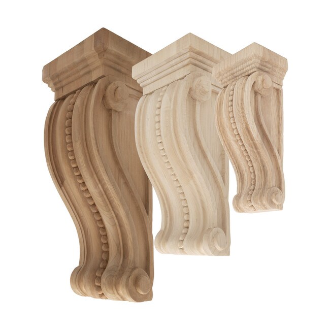 Hand Carved Unfinished | Solid North American Hardwood Corbel | RWC352 Series