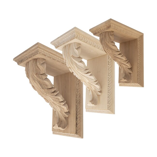 Hand Carved Unfinished | Solid North American Hardwood Corbel | RWC355 Series