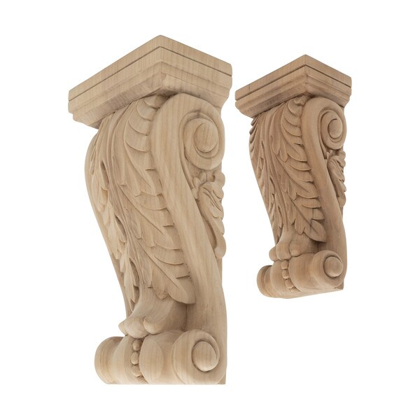 Hand Carved Unfinished | Solid North American Hardwood Corbel | RWC361 Series