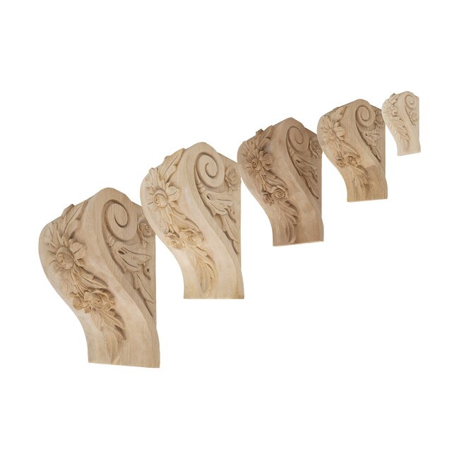 Hand Carved Unfinished | Solid North American Hardwood Corbel | RWC51 Series