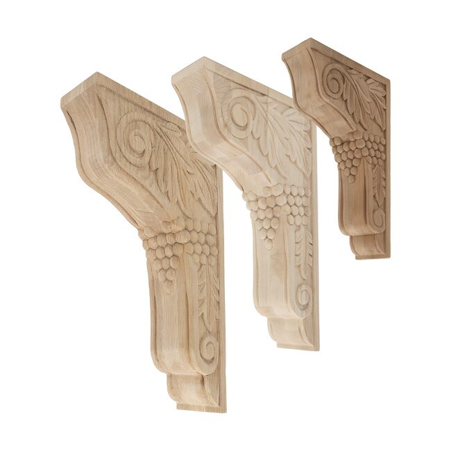 Hand Carved Unfinished | Solid North American Hardwood Corbel | RWC55 Series