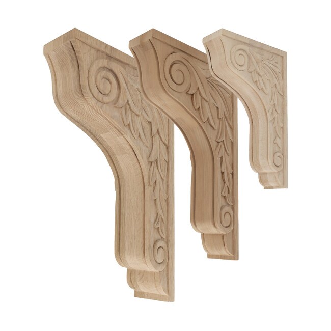 Hand Carved Unfinished | Solid North American Hardwood Corbel | RWC58 Series