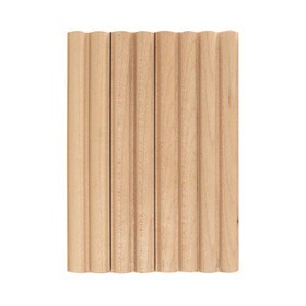 1" Wide x 8' High Unfinished Solid Maple Decorative Tambour Sheet | Fluted/Pencil Pattern
