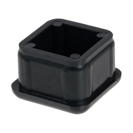 3/4in Sq | 18 Gauge Black Finish ABS | Plastic Inside End Cap for Tubing