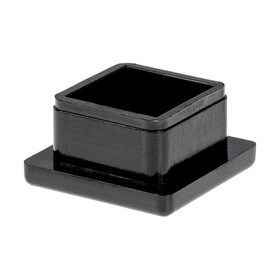 1in Sq | 11 Gauge Black Finish ABS | Plastic Inside End Cap for Tubing