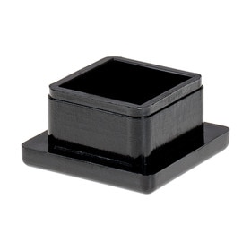 1in Sq | 11 Gauge Black Finish ABS | Plastic Inside End Cap for Tubing