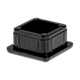 1in Sq | 14 Gauge Black Finish ABS | Plastic Inside End Cap for Tubing