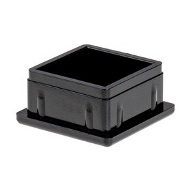 1in Sq | 16 Gauge Black Finish ABS | Plastic Inside End Cap for Tubing