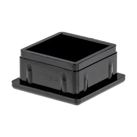1in Sq | 16 Gauge Black Finish ABS | Plastic Inside End Cap for Tubing
