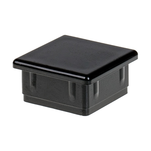 1in Sq | 16 Gauge Black Finish ABS | Plastic Inside End Cap for Tubing