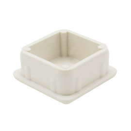 1-1/8in Sq | 14 Gauge White ABS | Plastic Inside End Cap for Tubing