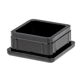 1-1/8in Sq | 16 Gauge Black Finish ABS | Plastic Inside End Cap for Tubing
