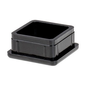 1-1/8in Sq | 16 Gauge Black Finish ABS | Plastic Inside End Cap for Tubing