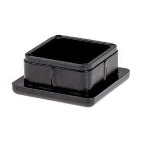 1-1/4in Sq | 11 Gauge Black Finish ABS | Plastic Inside End Cap for Tubing