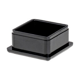 1-1/4in Sq | 14 Gauge Black Finish ABS | Plastic Inside End Cap for Tubing