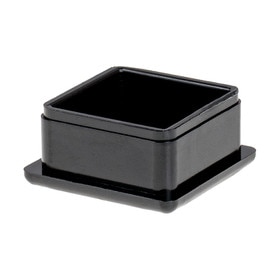 1-1/4in Sq | 14 Gauge Black Finish ABS | Plastic Inside End Cap for Tubing
