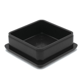 1-1/2in Sq | 14 Gauge Black Finish ABS | Plastic Inside End Cap for Tubing