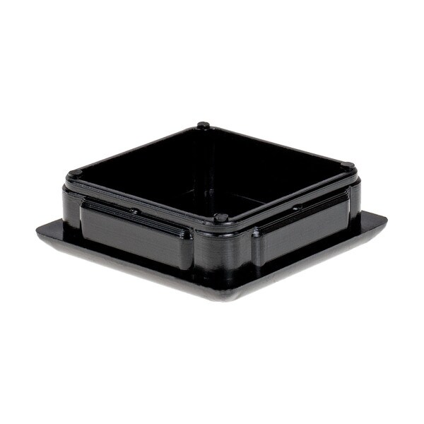 1-3/4in Sq | 14 Gauge Black Finish ABS | Plastic Inside End Cap for Tubing